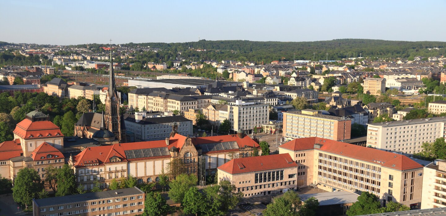 Draufsicht historische Innenstadt Chemnitz