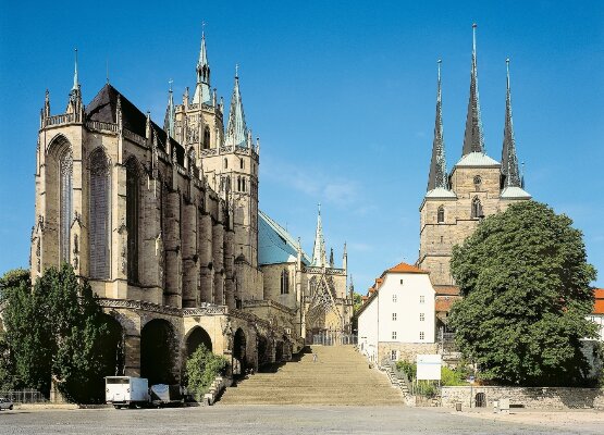 Vordernasicht des Mariendoms in Erfurt